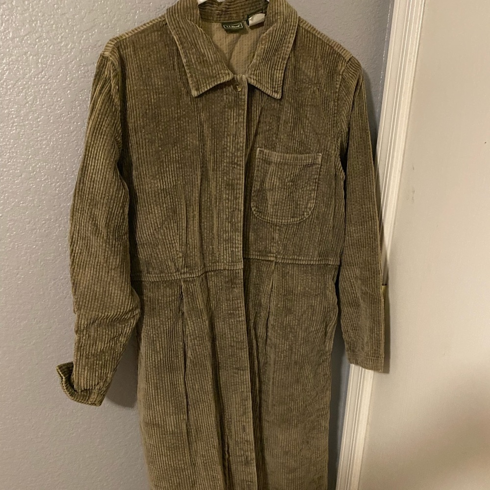 LL Bean Corduroy Olive Dress